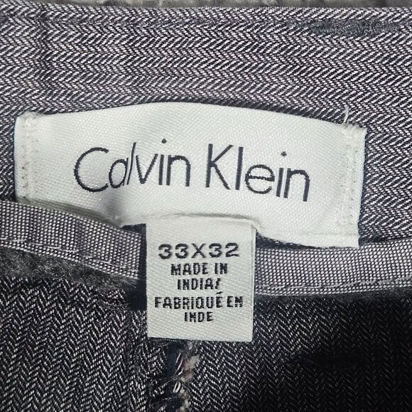 CK Men's Slim Fit Gray Striped Pants 33X32 Casual Stylish Cotton Stretch On the - Picture 3 of 16